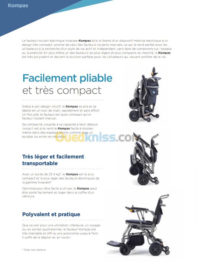 Fauteuil roulant électrique KOMPAS pliable 