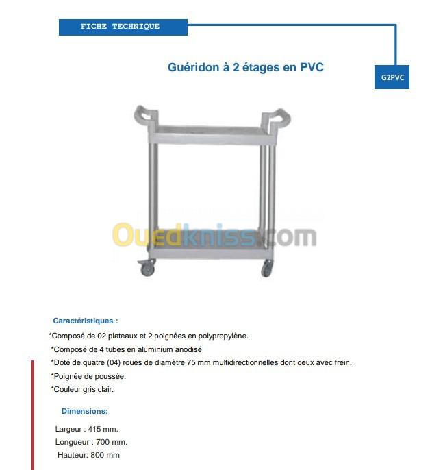 Chariot Guéridon a 02 Étages En PVC