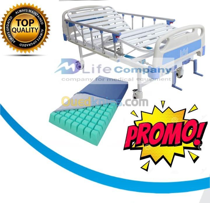 LIT D’HÔPITAL À (03) POSITIONS +Matelas Méga Promo