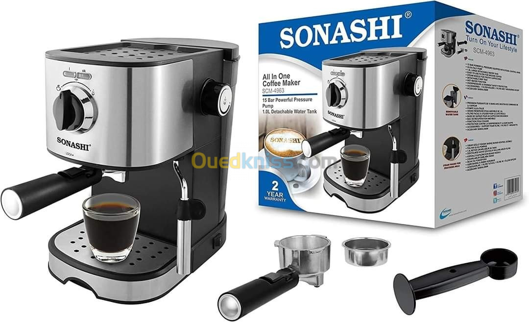  Cafetière sonashi mini model 15Bars Capacité 1.L 850W SCM-4963