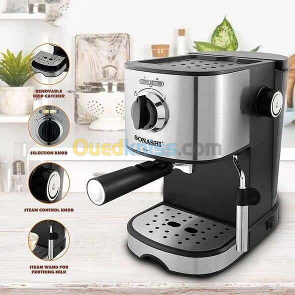  Cafetière sonashi mini model 15Bars Capacité 1.L 850W SCM-4963