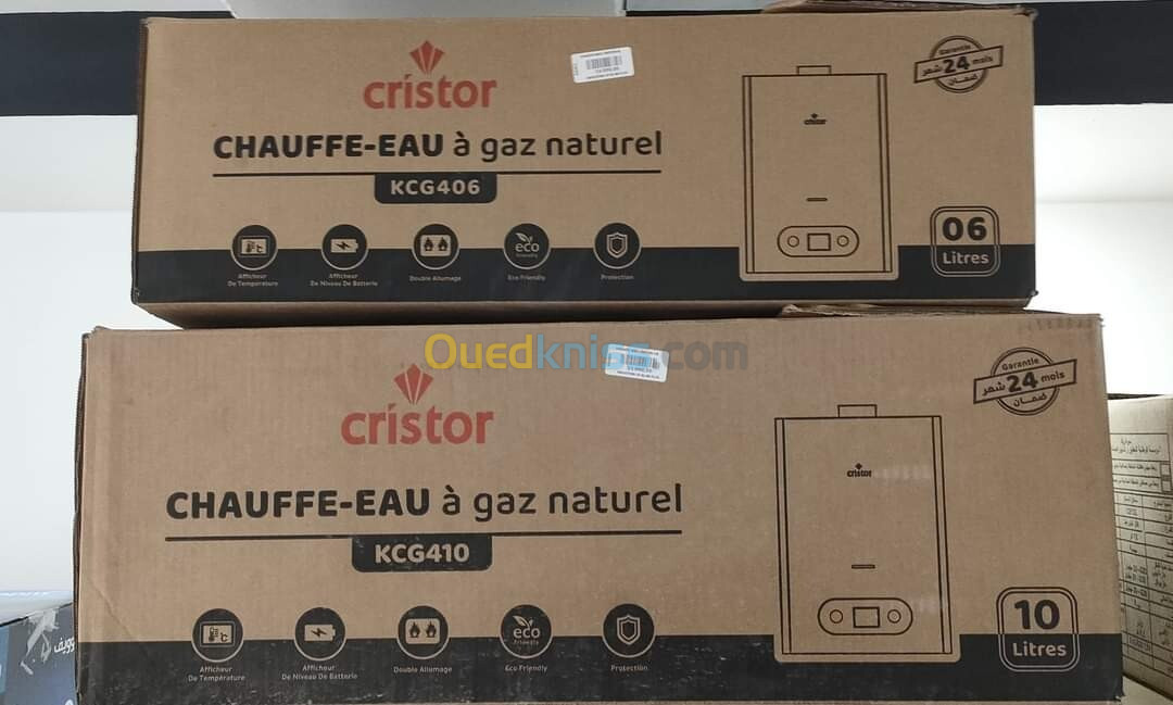 Chauffe bain cristor 6L 10L avec piles et chargeur 