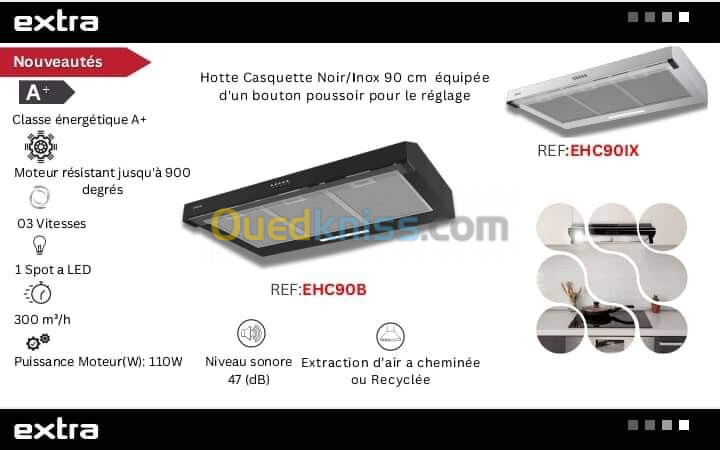 Hotte de cuisson la marque extra 60cm 90cm 