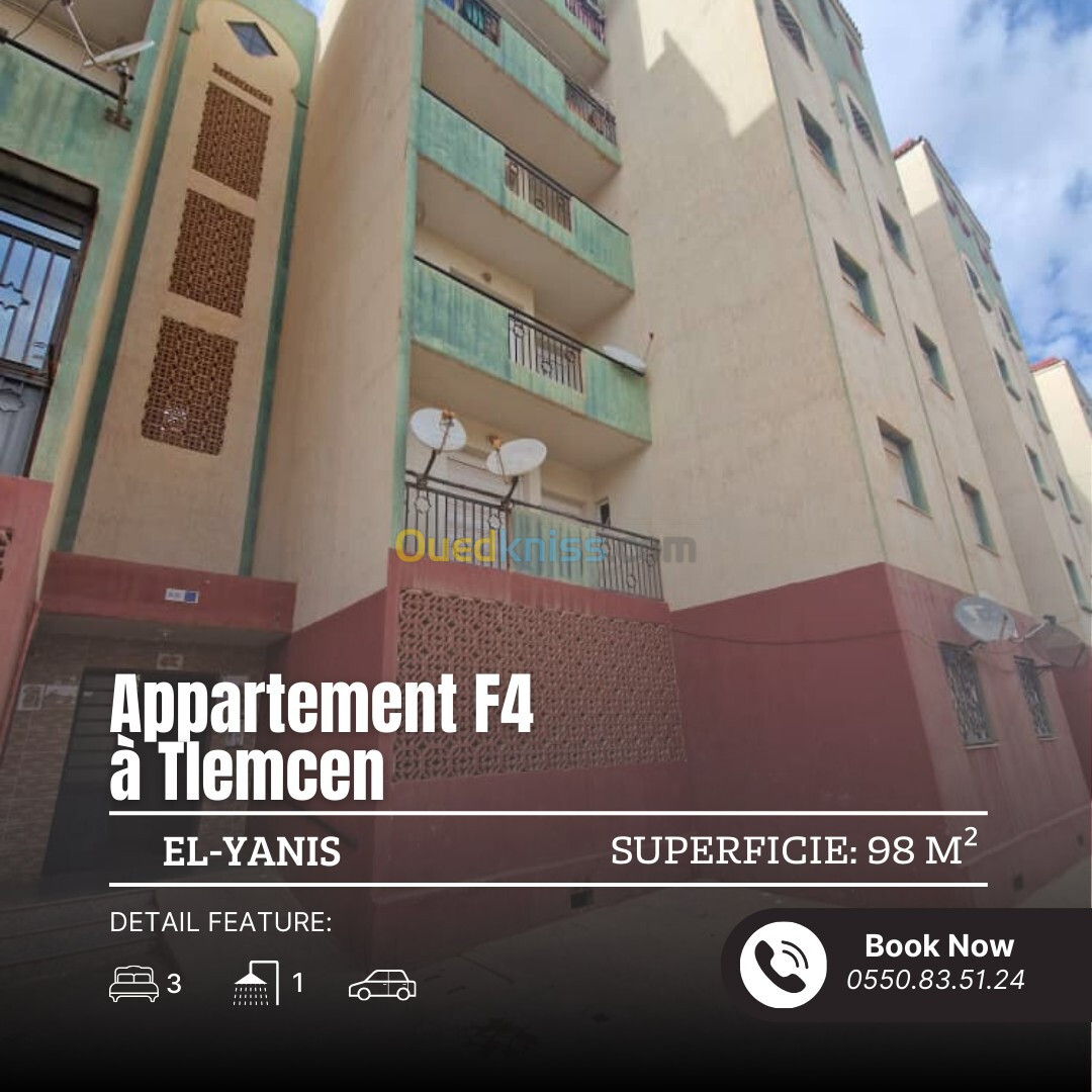 Vente Appartement F4 Tlemcen Mansourah