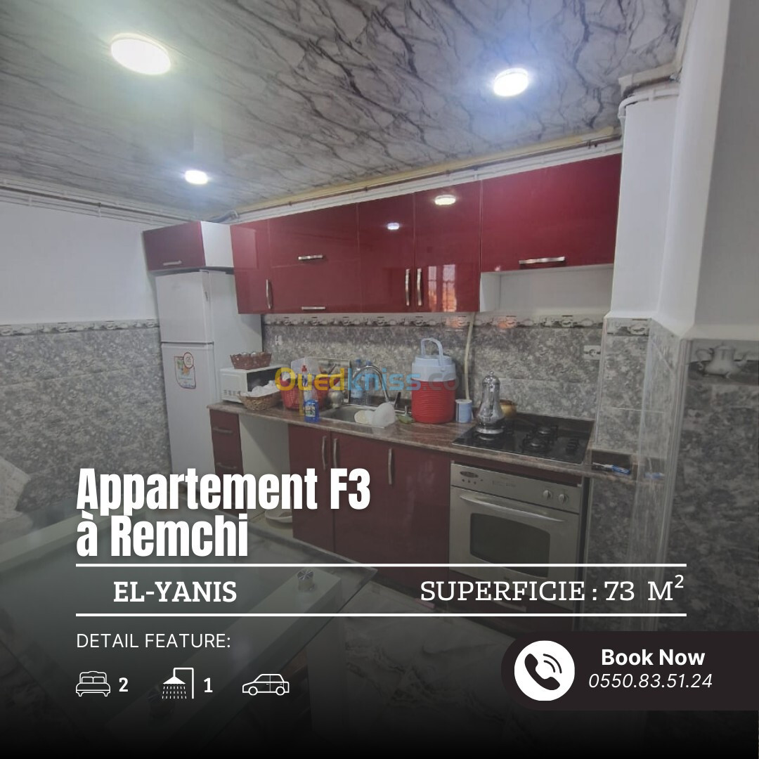 Vente Appartement F3 Tlemcen Remchi