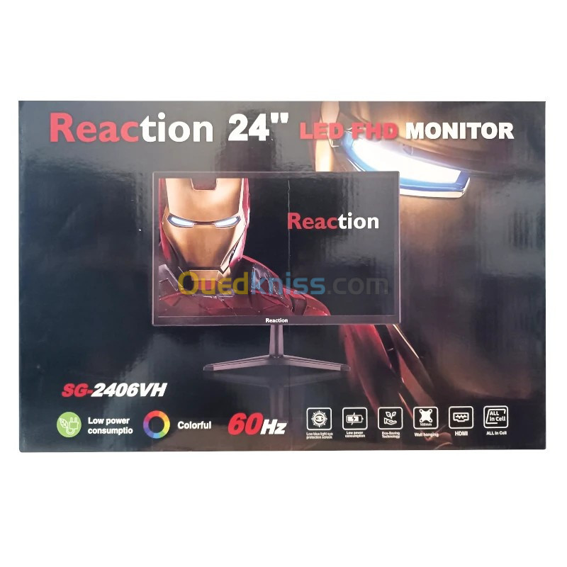 Ecran Reaction 24 Pouces Full-HD 60Hz HDMI/ VGA SG-2406VH