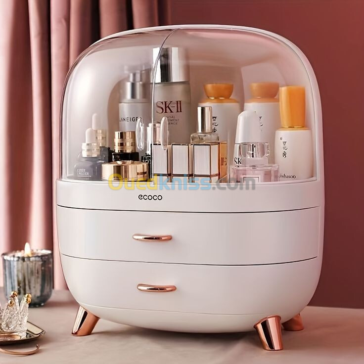 Boîte de rangement de maquillage, présentoir de rangement de cosmétiques avec tiroir