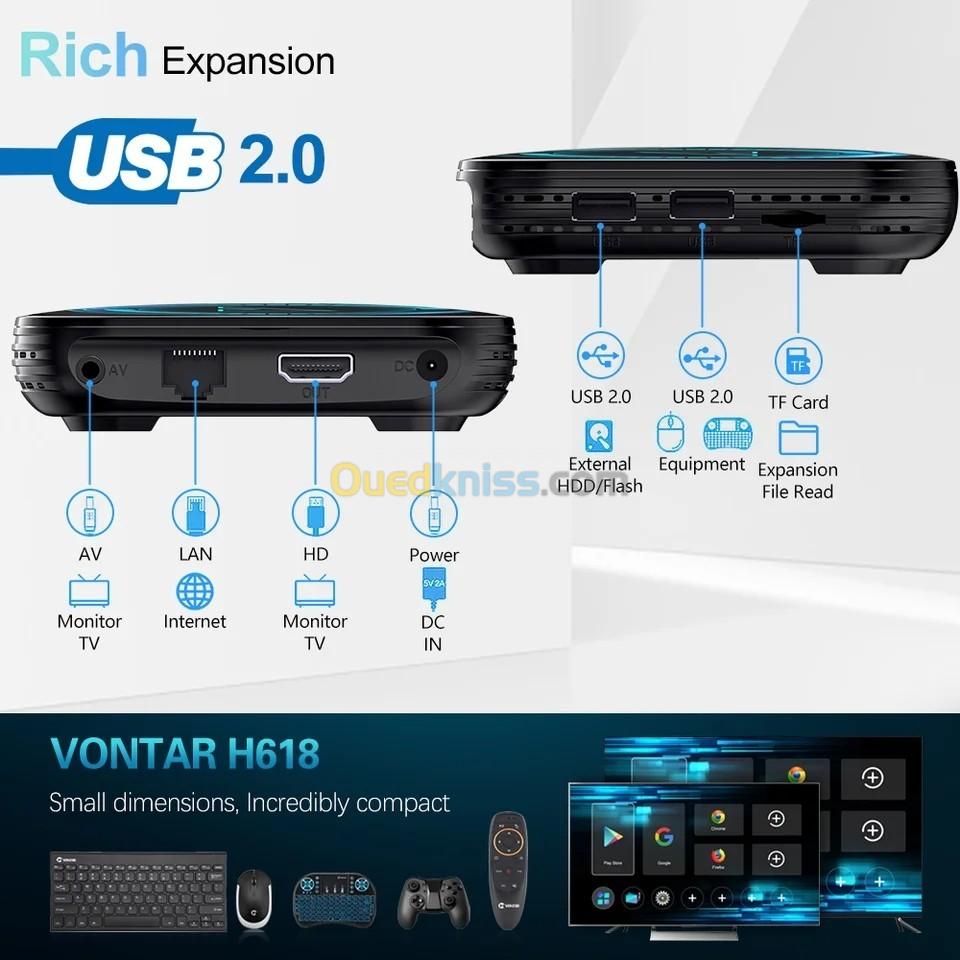 VONTAR-Boîtier TV Android 12 Allwinner H618