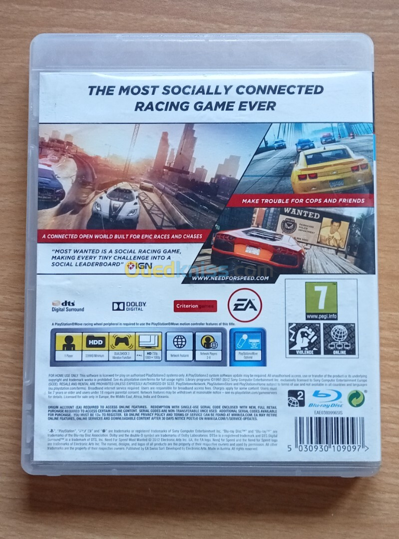 Need for Speed: Most Wanted, CD PS3