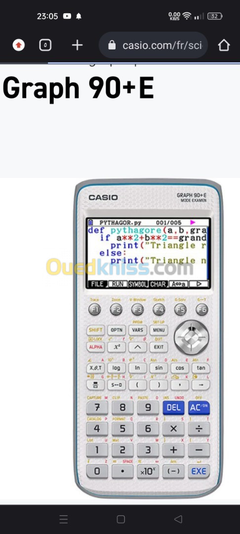 Calculatrice graphique graph 90+E