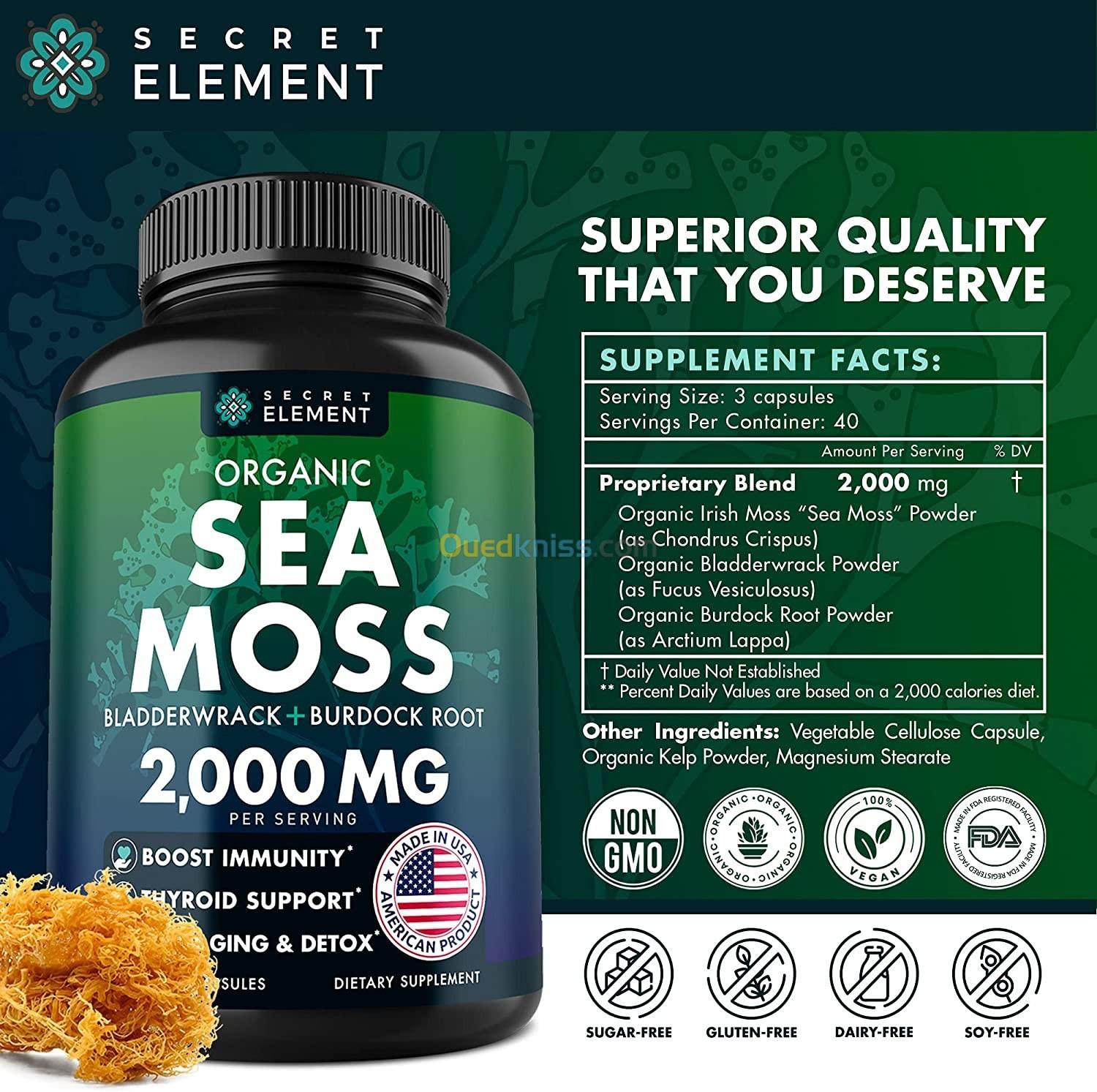 Sea Moss (Irish Moss) En Capsules - Made in USA