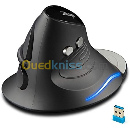 SOURIS VERTICALE SANS FIL 2.4GHz 2400 DPI 6 BOUTONS ZELOTES F17 