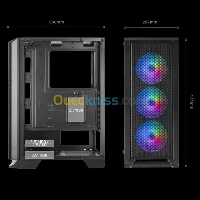 BOITIER MARS GAMING MC-C RGB