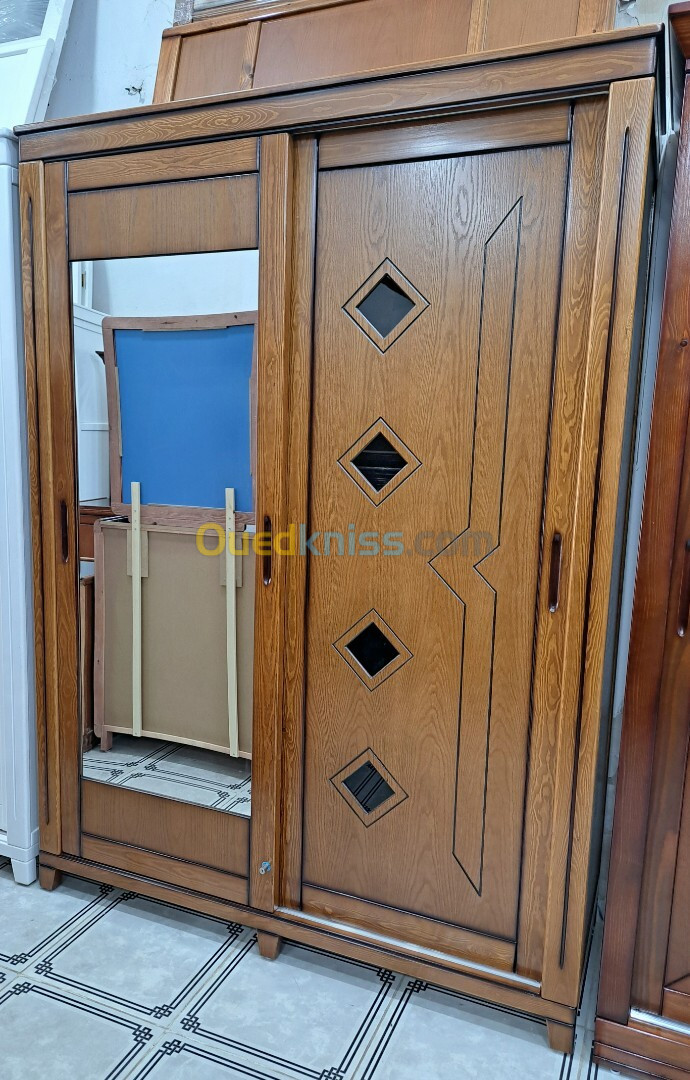 Armoire 2 portes coulissante marron 