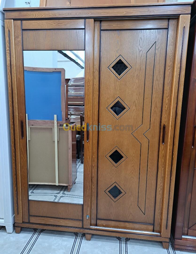 Armoire 2 portes coulissante marron 