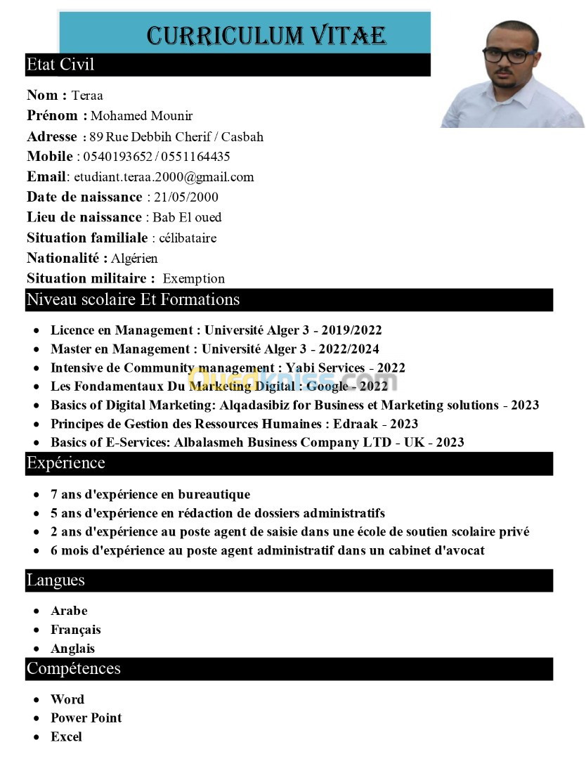 Agent Administratif ou Assistant Rh