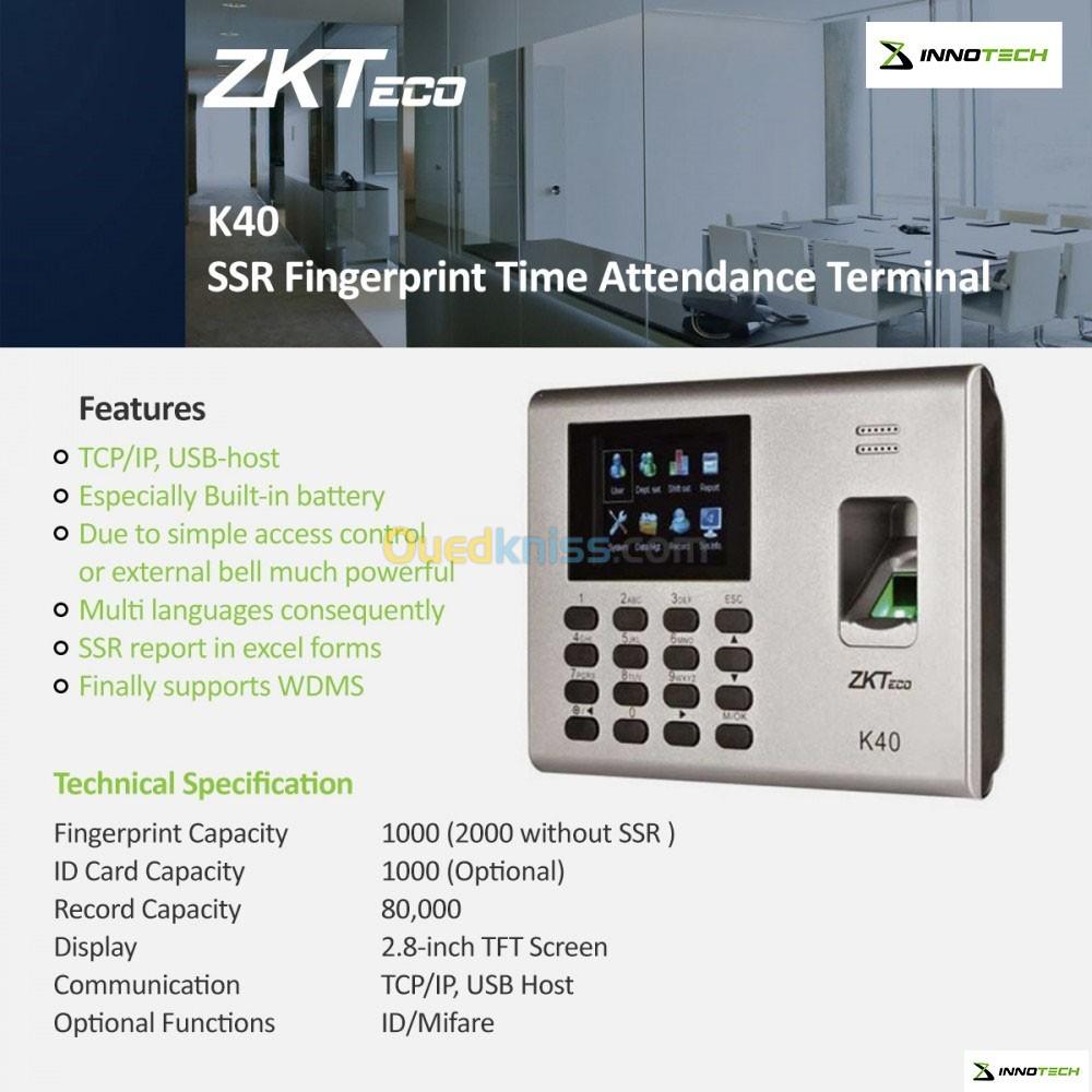 POINTEUSE BIOMETRIQUE ZKTECO K40