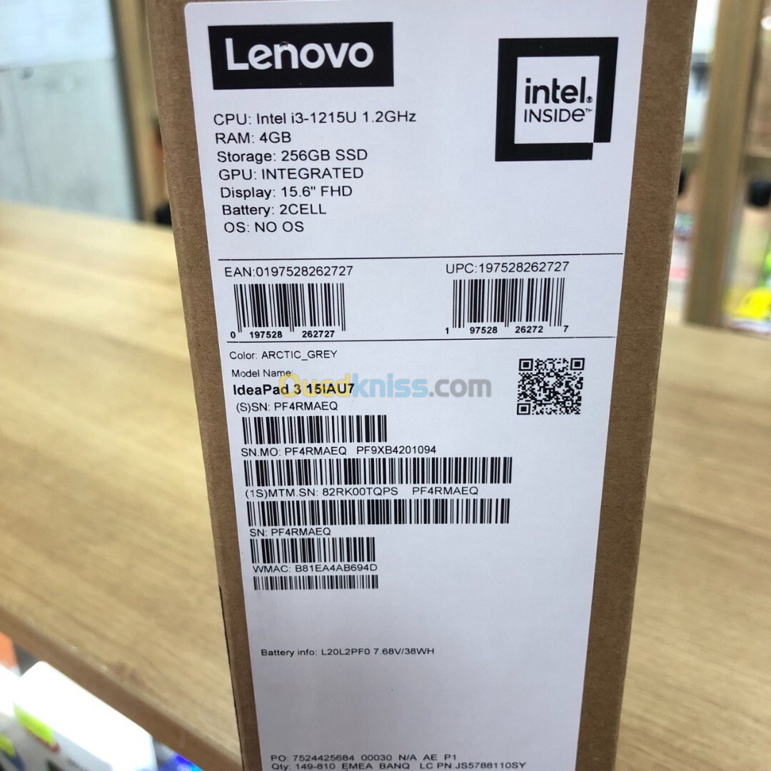 LENOVO IDEAPAD 3 I3 12TH 4GB 256SSD 15.6