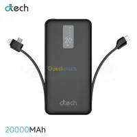 POWER BANK D-TECH DP20H 20000MAH  USB/USB TYPE C / LIGHTINING