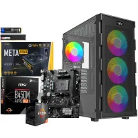 AMD RYZEN5 5600G  B450M DDR4 8G 3200Mhz SSD 256GB PSU 550W CASE NOX QUANTUM full White plus Fans RGB