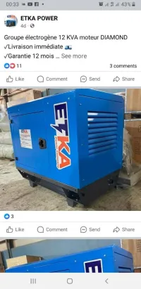 GROUPE ELECTROGENE 17 KVA LISTER PETER EMSA