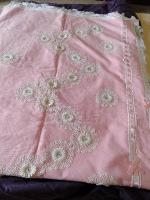 literie-linge-rideaux-parure-de-draps-crochet-couleur-rose-ain-benian-alger-algerie