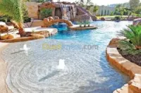  réalisation de piscine naturelle et miroir  تصميم وإنشاء حمامات السباحة