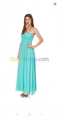 الجزائر-العاشور-فساتين-سهرة-robe-bustier-longue-vert-tiffany-neuve