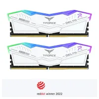 MEMOIRE DDR5 32GB KIT 16GBX2 TEAMGROUP T-FORCE DELTA RGB WHITE PC6400