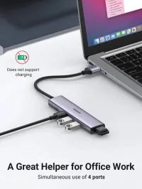 HUB USB UGREEN 10915 3.0 4PORTS 0.25M BLACK 