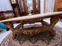 Table basse marbré et bois
