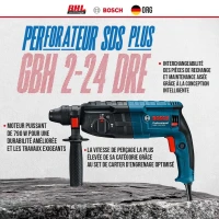 perforateur sds plus 2 kg 790w 24 mm gbh 2-24 dre