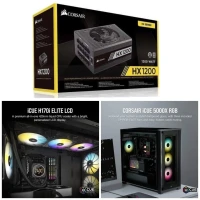 PACK CORSAIR CASE 5800X / AIO H170i ELITE LCD / PSU HX1200 PLATINUIM