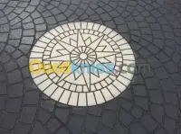Béton imprimé gazon 