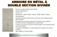 ARMOIRE MÉTAL Á DOUBLE SECTION DIVIÉE 