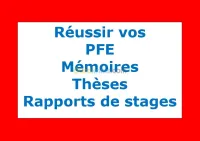 PFE, mémoires, thèses, rapports stages