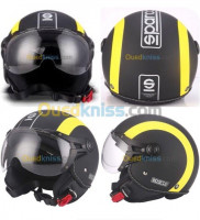 casques-et-protections-sparco-sp501demi-jet-noir-jaune-mate-constantine-algerie