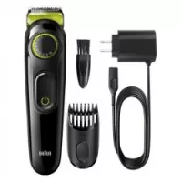 BRAUN Tondeuse À Barbe Et Cheveux Bt3221 Avec Bouton De Précision Et 1 Sabot Noir/Vert