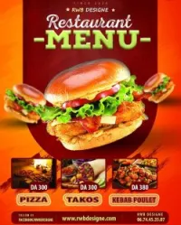 تصميم قائمة طعام احترافية