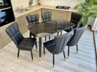 Tables de cuisine en marbre 6 chaises