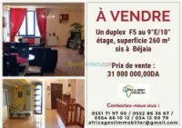 Vente Duplex F5 Bejaia Bejaia