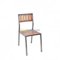 Chaise en INOX, Assis en Bois 