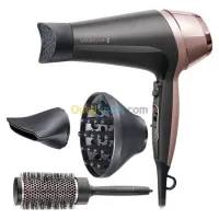 REMINGTON Sèche-Cheveux Ionique 2200W, Brosse 45Mm-D5706-Gris