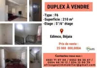 Vente Duplex F6 Bejaia Bejaia
