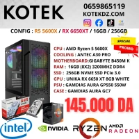 CONFIG PC GAMER - RYZEN 5 5600X / RX 6650XT 8GB / 16GB RAM / 256GB NVME