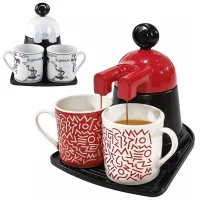 Cafetière Express avec 2 Tasses en Céramique  ماكينة قهوة مع كوبين