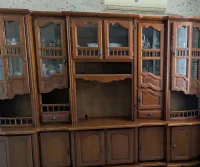 Bibliothèque vintage en bois massif مكتبة عتيقة من الخشب الصلب