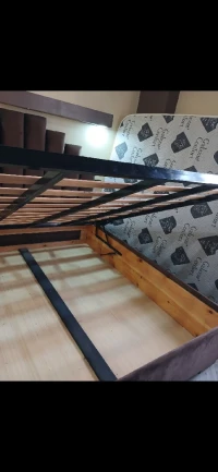 Lit capitonné 2 places+ matelas 3d réversible