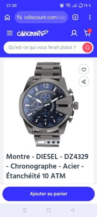 Montre diesel homme original Venu de France thumbnail 3