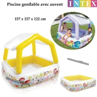 Piscine gonflable avec auvent 157 x 157 x 122 cm - Intex
